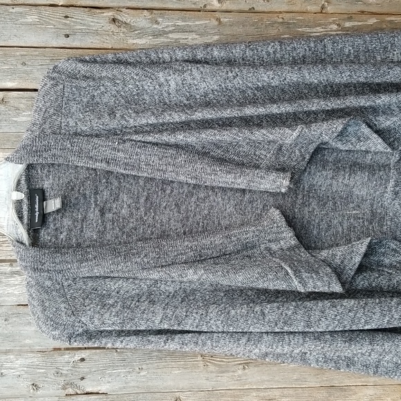 Soo SOFT WENDY BELLISIMO MOTTLED GRAY OPEN CARDIGAN SWEATER MEDIUM - Picture 2 of 6
